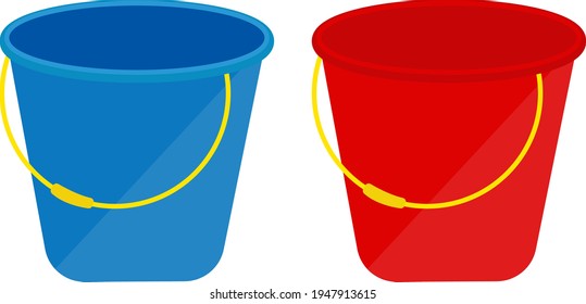 Cubo rojo y azul, ilustración, vector sobre fondo blanco.