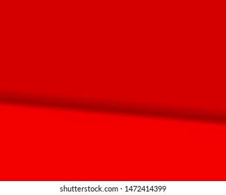 Red Blur Banner. Gradient with A Fold Shadow. Minimal Burgundy, Red Backdrop. Gradient Template