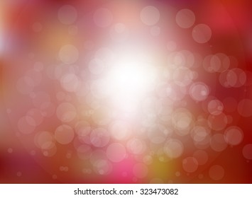 Red blurred circle abstract background with bokeh light circles