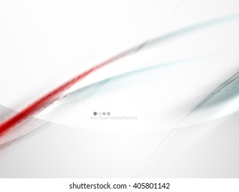 Red blurred smooth wave on white background. Vector corporate identity design