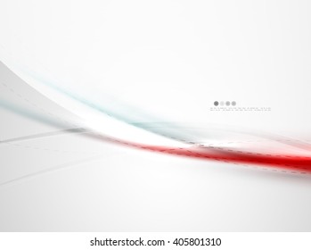Red blurred smooth wave on white background. Vector corporate identity design