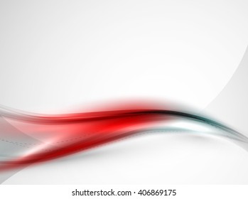 Ola suave roja borrosa sobre fondo blanco. Diseño de identidad corporativa de vectores