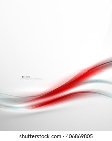 Red blurred smooth wave on white background. Vector corporate identity design