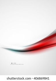 Red blurred smooth wave on white background. Vector corporate identity design
