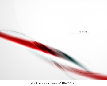 Red blurred smooth wave on white background. Vector corporate identity design