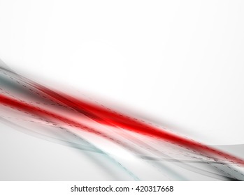 Red blurred smooth wave on white background. Vector corporate identity design
