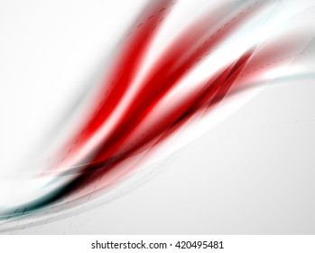Rot unscharfe, glatte Welle auf weißem Hintergrund. Corporate-Identity-Design von Vektorgrafiken