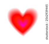 Red Blurry Valentine Heart. Simple Valentine