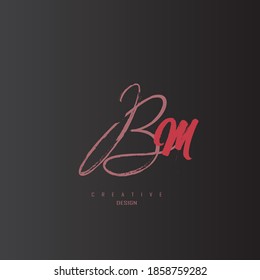 red bm letter logo is simple and elegant