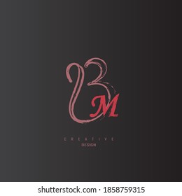 red bm letter logo is simple and elegant