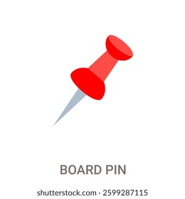 Red board pin icon push pin clip vector illustration