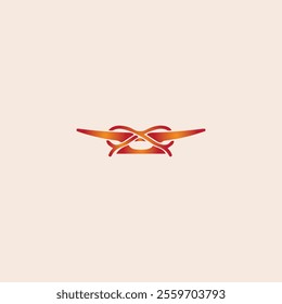 Red boat mooring cleat logo icon flat vector design.