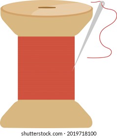 Red bobbin, illustration, vector on a white background