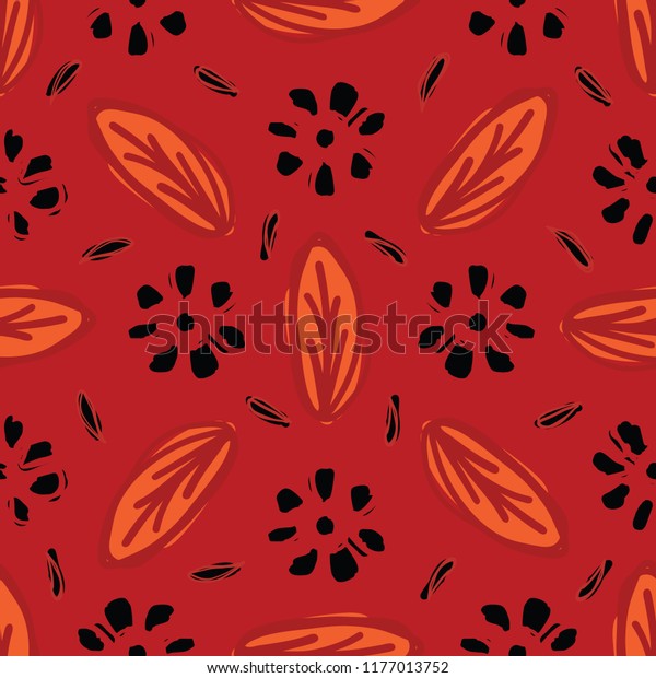 Red Bohemian Retro Floral Vector Pattern Stock Vector (Royalty Free ...