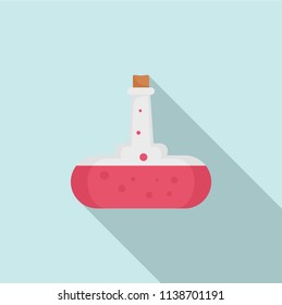 Red boiling potion icon. Flat illustration of red boiling potion vector icon for web design