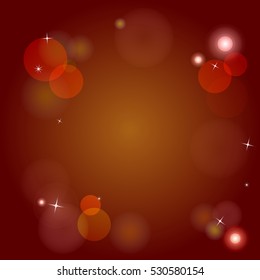 Red bokeh abstract light background. Vector illustration
