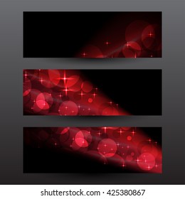 Red bokeh background, Card template