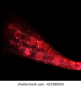 Red bokeh background, Card template