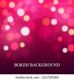 Fondo de bokeh rojo. La cereza desenfocó la luz borrosa. Fondo vectorial abstracto de invierno.