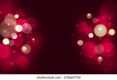 Antecedentes rojos. Papel tapiz de efecto luminoso. Fuegos artificiales borrosos. Borrador del fondo abstracto. Efecto de luz rojo brillante. Papel tapiz de Navidad. Ilustración vectorial.