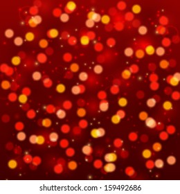 Red bokeh background with lights