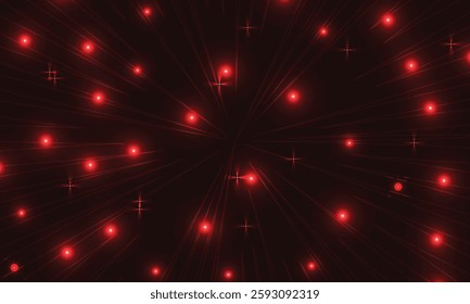Red bokeh of effects lights on a black background.