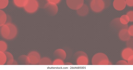 Red bokeh frame, blurry background, festive decoration.