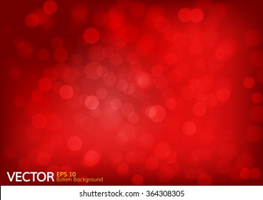 Red bokeh light background. Vector illustration