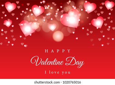 Red Bokeh Vector background Valentines day