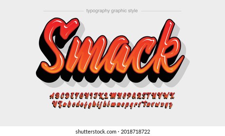 red bold 3d cursive modern typography