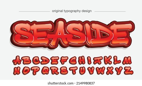 rote, fette Pinselgraffiti-Schriftart