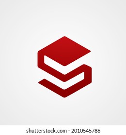 Red Bold Letter S Hive Logo Vector