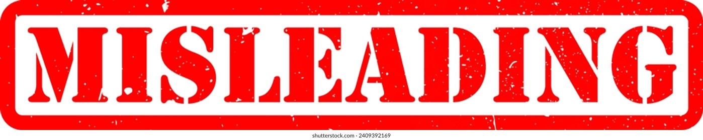 Red Bold Misleading Fact Fake News Info Information Truth Tag Label Stamp Effect Font Type Logo Vector PNG EPS