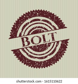 Red Bolt rubber stamp with grunge texture