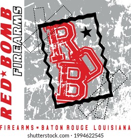 Rote Bombenfeuerwaffen-Vektorgrafik für T-Shirt