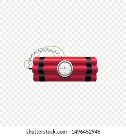 Red bomb on an isolated background. Cartoon image.