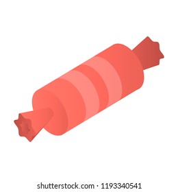 Red bonbon icon. Isometric of red bonbon vector icon for web design isolated on white background