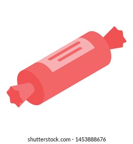 Red bonbon icon. Isometric of red bonbon vector icon for web design isolated on white background