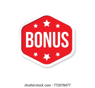 red bonus tag label isolated on white