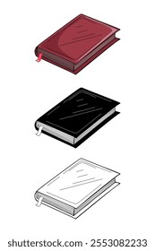 Livro vermelho com marcador, ilustração Vetor