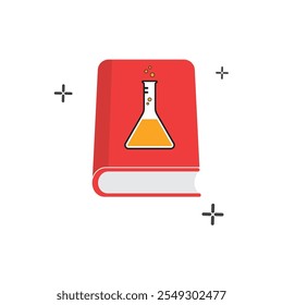 Rotes Buch mit Chemie-Experiment geeignet für naturwissenschaftliche Lehrbücher
