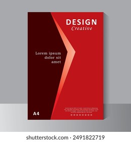 Diseño de portada de libro rojo, Plantilla de folleto, informe anual, diseño de revista y folleto con Formas geométricas rojas sobre fondo poligonal. Vector eps 10