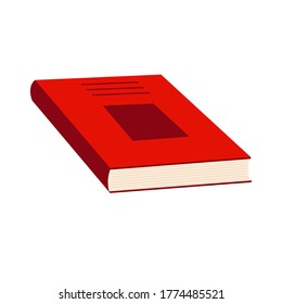 Red book. Flat vector illustration on white background.