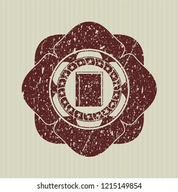 Red book icon inside rubber grunge texture stamp