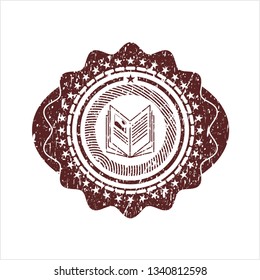 Red book icon inside rubber seal