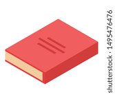 Red book icon. Isometric of red book vector icon for web design isolated on white background