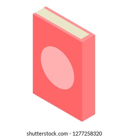 Red book icon. Isometric of red book vector icon for web design isolated on white background