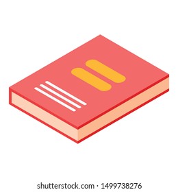 Red book icon. Isometric of red book vector icon for web design isolated on white background