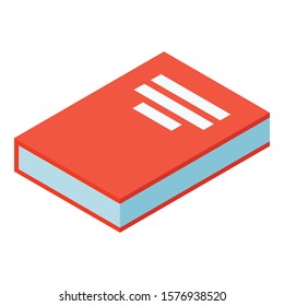 Red book icon. Isometric of red book vector icon for web design isolated on white background