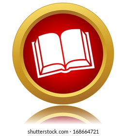 Red book icon on a white background